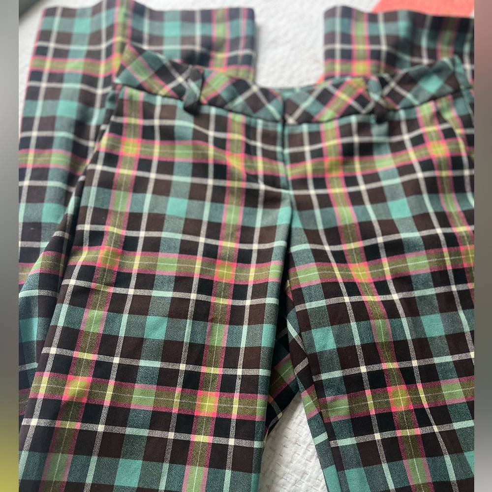 Trina Turk plaid wool blend trousers